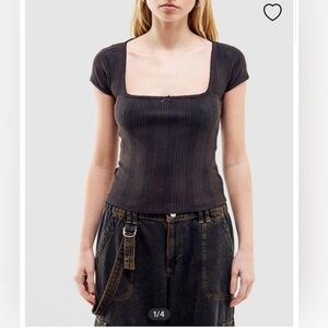 BDG Urban Outfitters Olivia Picot Square Neck Top